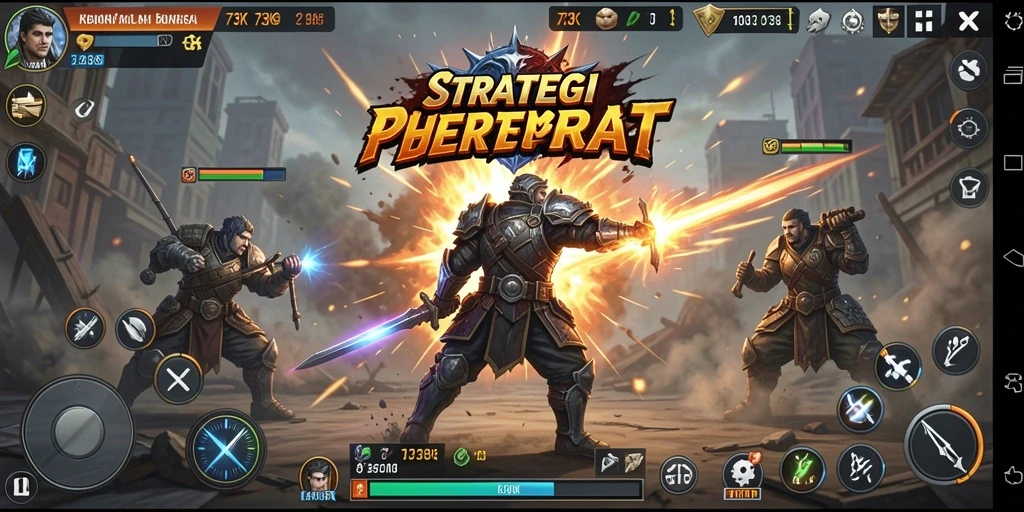 Tampilan dinamis pertempuran di dalam game SLG 73K.