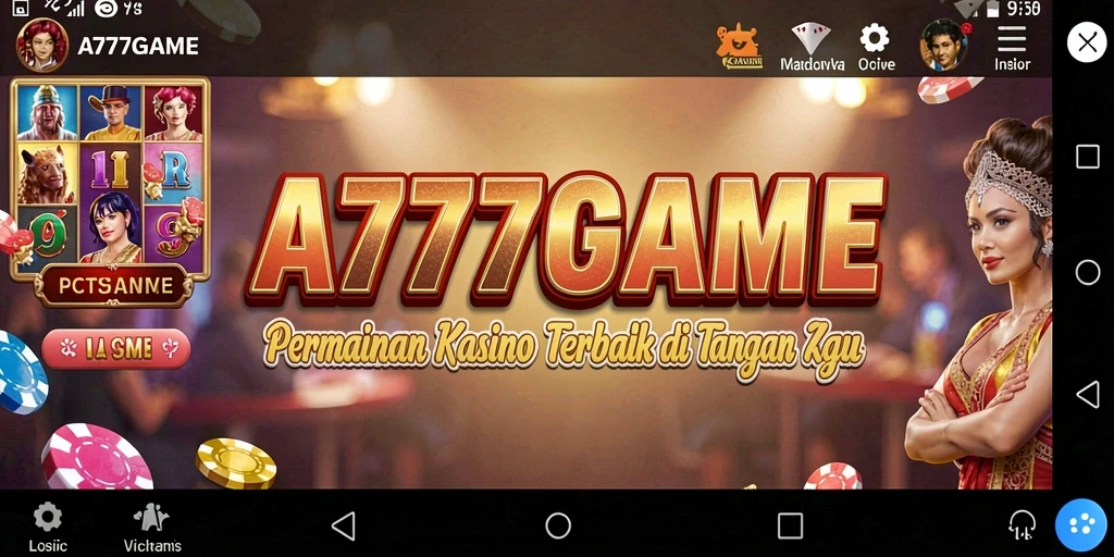 Screenshot utama A777GAME menampilkan permainan Kasino yang seru dan interaktif.