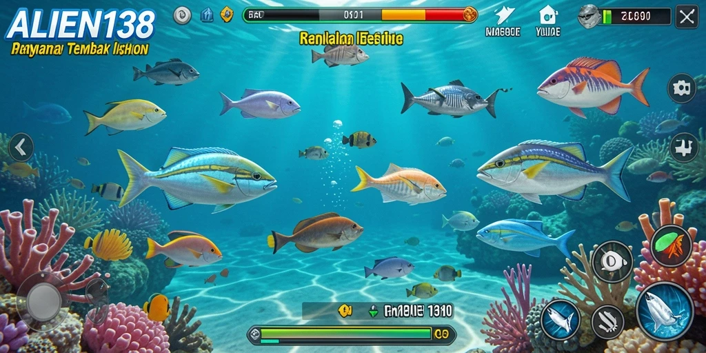 Tampilan menarik dari gameplay Tembak Ikan di ALIEN138.