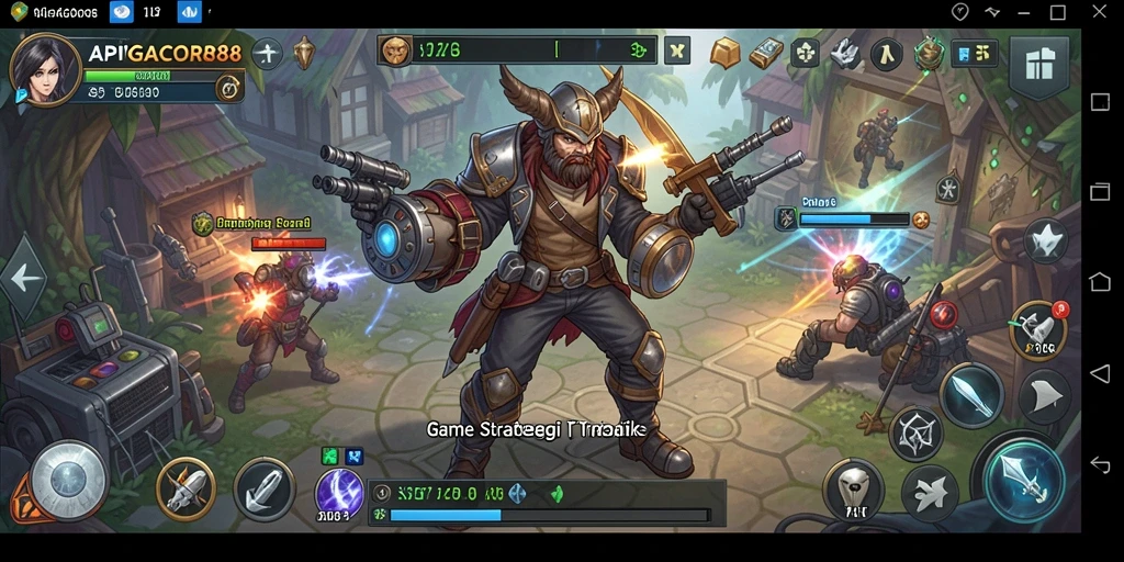 Tangkapan layar gameplay menunjukkan pertempuran strategis yang mendebarkan.