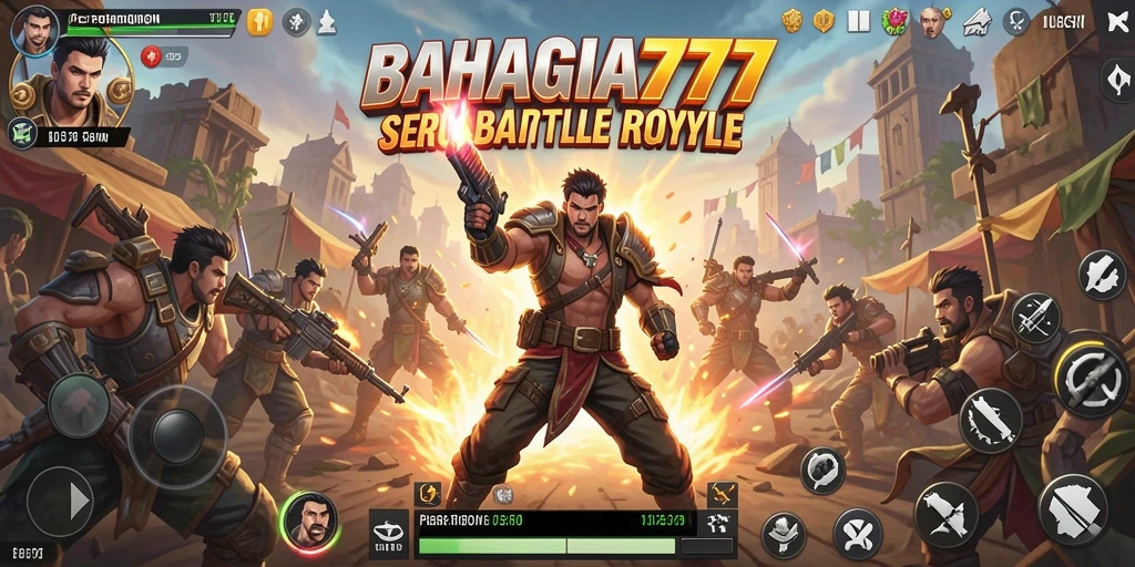 Gameplay seru BAHAGIA777 dalam pertarungan Battle Royale.