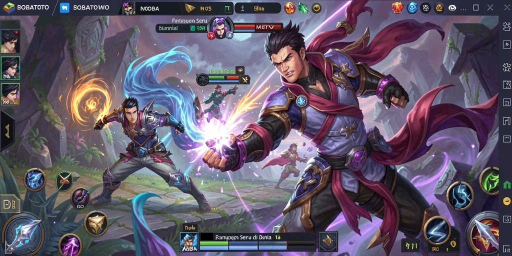 Tampilan gameplay MOBA yang seru dan menegangkan di BOBATOTO.