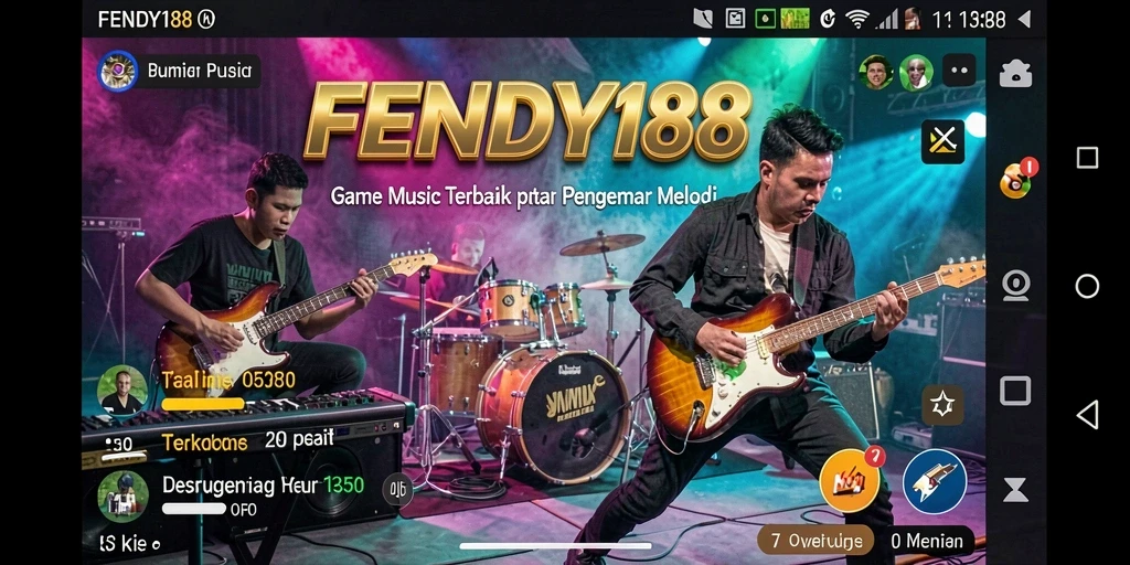 Tangkapan layar gameplay FENDY188 menampilkan pengalaman musik interaktif.