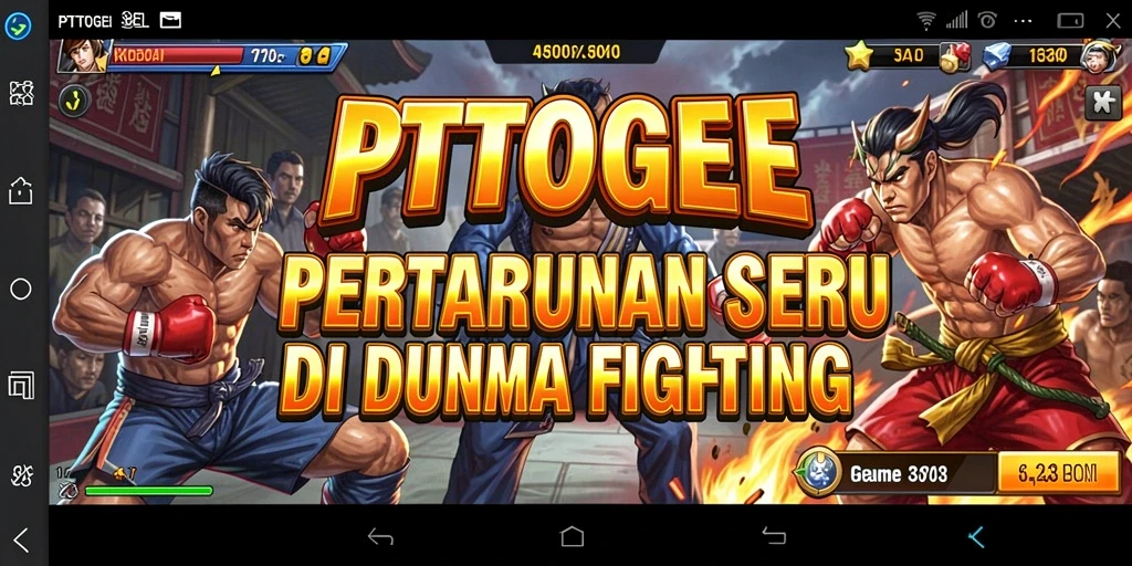 Screenshot gameplay <strong>PTTOGEL</strong> menunjukkan pertarungan seru antara karakter yang berbeda.