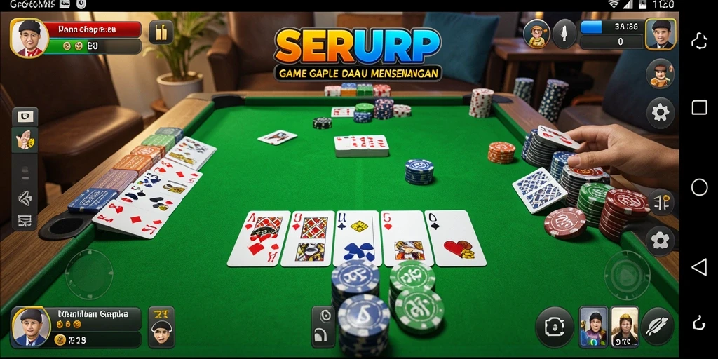 Tampilan gameplay seru dalam permainan Gaple SERURP.