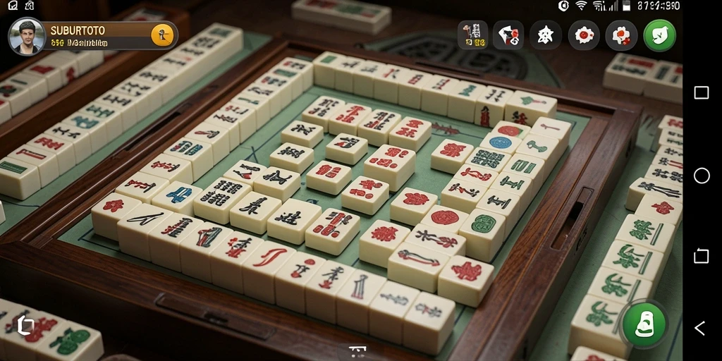 Tampilan gameplay SUBURTOTO yang menarik dan seru saat mencocokkan ubin Mahjong.