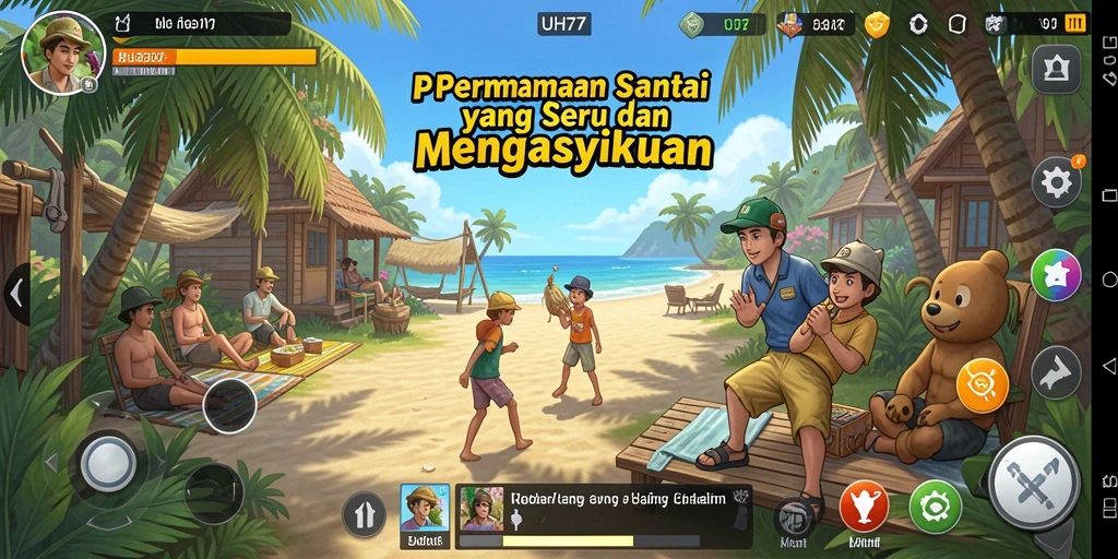 Tampilan gameplay UH77 yang ceria dan mengasyikkan.