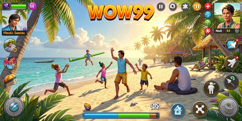 Tangkapan layar utama WOW99 menampilkan gameplay yang seru dan interaktif.